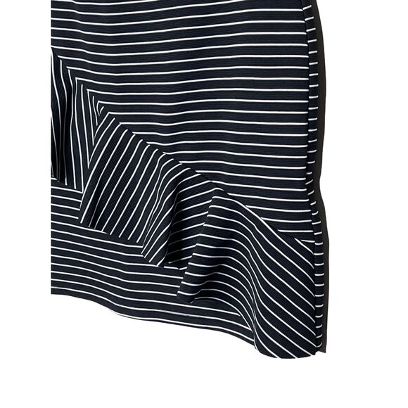Zara Skirt Womens Small Mini Stretch Ruffles Pull On Striped Black White Casual - Picture 5 of 11